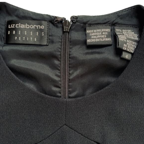 Liz Claiborne Dresses Petite Black Sleeveless Cutout Detail Sheath Dress 4P NEW - Picture 2 of 12